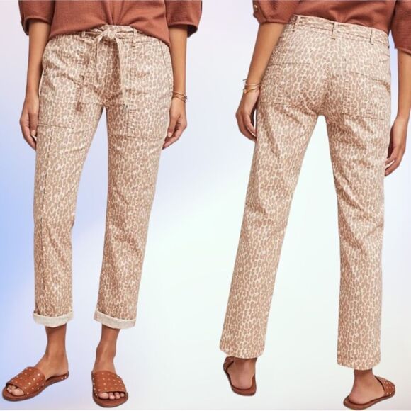 ANTHROPOLOGIE The Wanderer Animal Print Utility Pants 26 - Picture 1 of 12